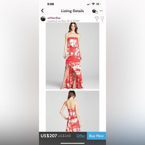 NWT BCBGMAXAZRIA Daniella Strapless Tie Dye Dress